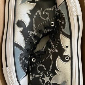 Converse All Star Space Cowgirl Black and Silver Artistic Sneakers